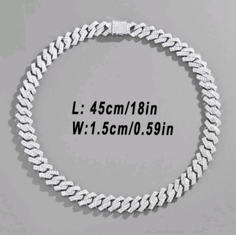 Silver Cuban necklace - Picture 2 of 2